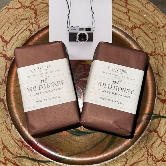CASTELBEL LIMITED EDITION Triple Milled Wild Honey Scented Soap Bars 4pk - Picture 1 of 6